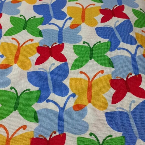 Cotton Sewing Fabric Colorful Butterflies Multi-Colored Spring 1 yd + 7" - Picture 6 of 6